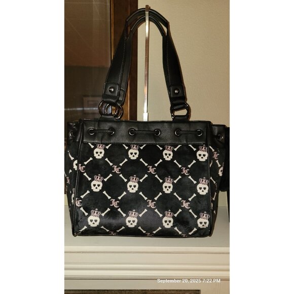 Juicy Couture Black Haunted Couture Skulls Daydreamer Tote - Picture 1 of 6